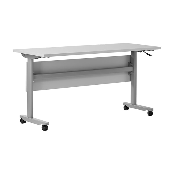 Flash Furniture Palmer 60in. x 24in. HD Nesting Table w/T-Legs, Modesty Panel, 1in. Thick Gray Tabletop, Gray Frame MT-M6024-T-LEG-GRYGRY-GG - main